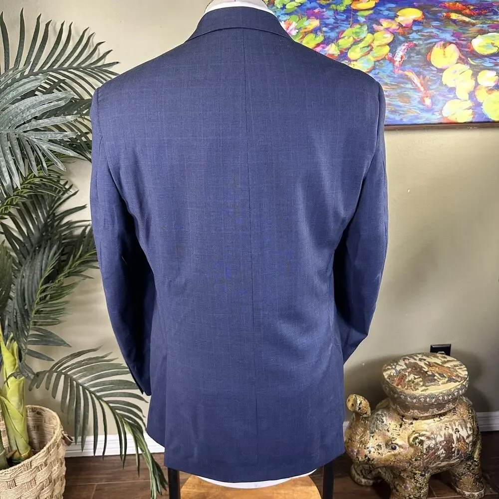 Michael Kors Men 42L sport coat blazer Wool Tone/Tone Glenn Plaid